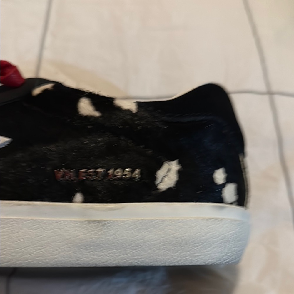 Vintage Havana Black and White Star Sneakers with Red Laces Size 8.5 - Picture 4 of 8